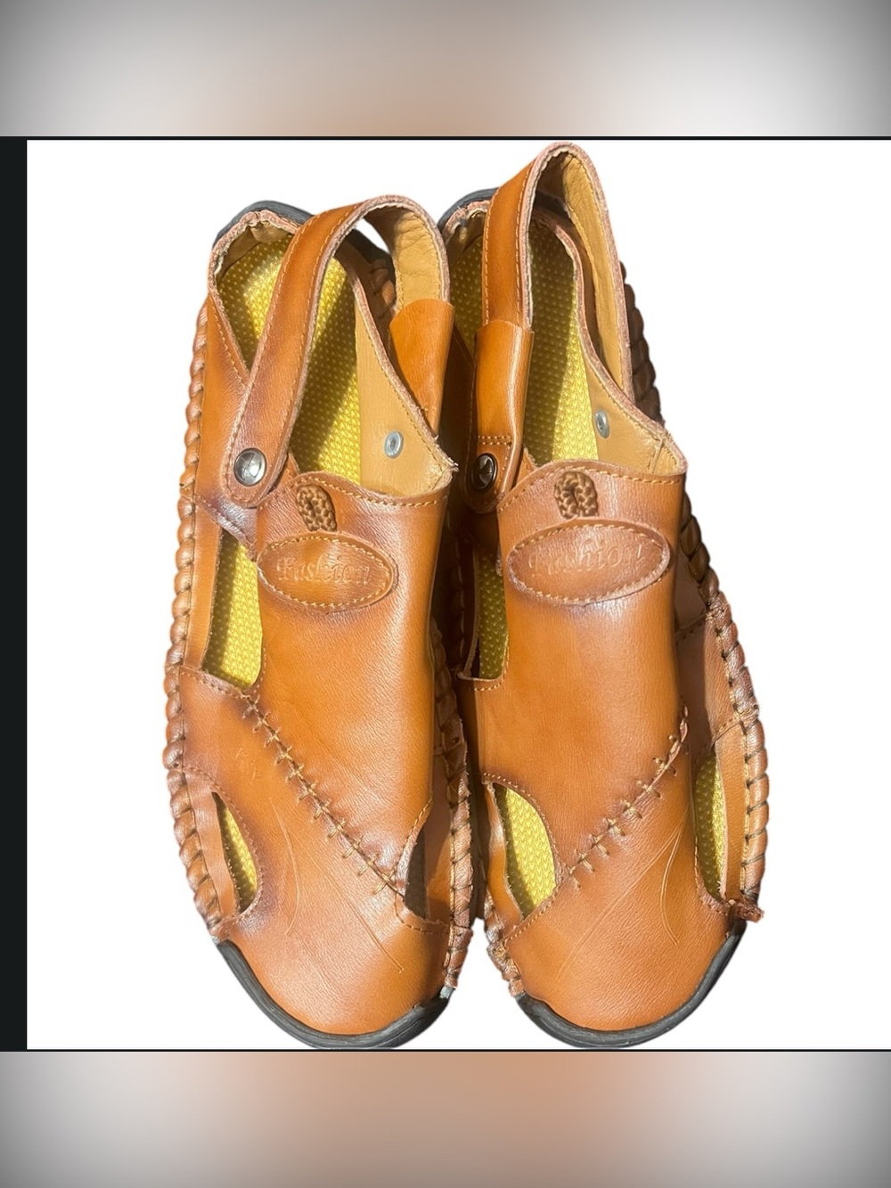 Men’s Brown Leather Outdoor Sandals Clogs Shoes Size EU 42 US 8.5-9 NWT